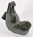 Nalenik Temela, Untitled - Twisting Walrus, 1987, green stone and bone carving