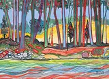 Armand Frederick Vallee, The Voices of River and Wind - Phase I out of III, 1995, watercolour on paper