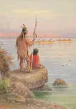 Frederick Arthur Verner, The Race, Thunder Bay, 1915, watercolour on paper