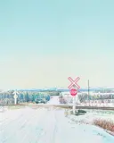 William H. Webb, Wiley's Crossing - Winter [Near Heath, Alta.], 1986, acrylic on canvas