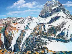 Maureen Enns, From Windtower to Mt. Lougheed, 2017, acrylic, oil and charcoal on canvas