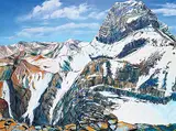 Maureen Enns, From Windtower to Mt. Lougheed, 2017, acrylic, oil and charcoal on canvas
