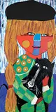 Zbigniew Stanley Kupczynski, Untitled - Girl and Cat, oil on wood board