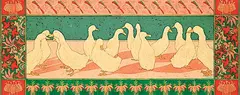 Grant Leier, Union Ducks, There's Talk of a Lock-Out, 1984, mixed media on paper board