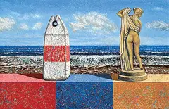 Steven Rhude, Untitled - Buoy and Aphrodite, oil on canvas