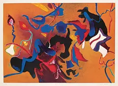 Jack Shadbolt, Garden Flux #96/99, 1993, colour etching on paper