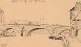 Camille Pissarro, Pont Neuf, Compiegne, graphite on paper