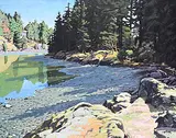 Clayton Anderson, Rocky Beach - Quadra Island, acrylic on canvas