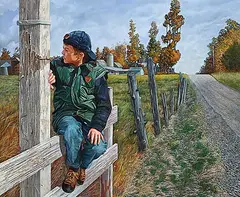 Pierre Bourgouin, Alex A., St. Augustin, oil on wood board