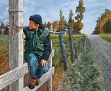 Pierre Bourgouin, Alex A., St. Augustin, oil on wood board