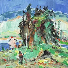 Serge Brunoni, C'est la!, oil on canvas