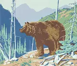 A. J. Casson, Grizzly Bear, 1930, colour silkscreen on paper