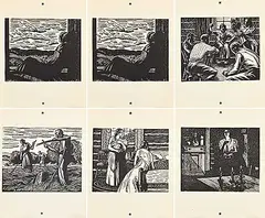 Franklin Carmichael, Five Prints from 'The Higher Hill', wood blocks on paper