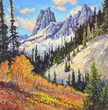 John H. Burrow, Cascade Pass, acrylic on canvas board