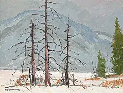Robert Lee Chadwick, Snowy Day, Raven Lake, oil on canvas board