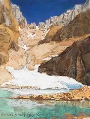Horace Champagne, Melting Snow on Lake Oesa, 2008, pastel on paper