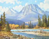 Duncan MacKinnon Crockford, Barrier Mountain and Kananaskis River, Seebe, Alberta