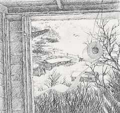 Patrick Douglass Cox, Cut Bush Back Around Hinge, Move Over, 1992, pencil on paper