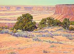 William Duma, Overlooking the Canyon [View From the Rim], acrylic on canvas