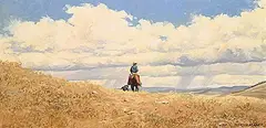 Richard Audley Freeman, Under Western Skies, oil on wood board