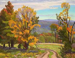 Frederick Stanley Haines, Turn in the Road, oil on wood board