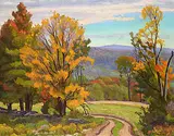 Frederick Stanley Haines, Turn in the Road, oil on wood board