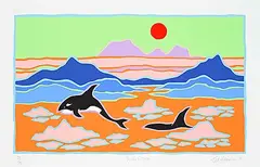 Ted Harrison, Inside Passage #28/50, 1988, colour silkscreen on paper