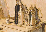 Robert F.M. McInnis, Black Tower and Hudson Bay, 1987, oil on wood board