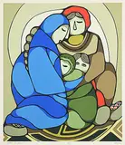 Daphne Odjig, Mother's Embrace #55/125, 1982, colour silkscreen on paper