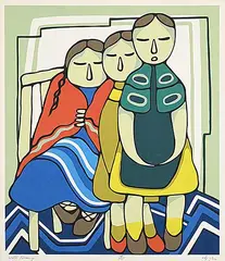 Daphne Odjig, With Granny #36/125, 1982, colour silkscreen on paper