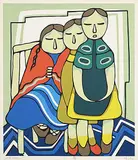Daphne Odjig, With Granny #36/125, 1982, colour silkscreen on paper