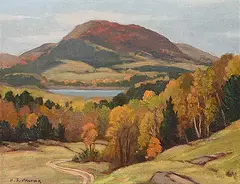 Herbert Sidney Palmer, The Road to the Lake, oil on canvas board