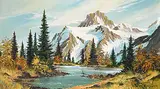 Warner R. Plangg, Untitled - Mountain View, oil on canvas