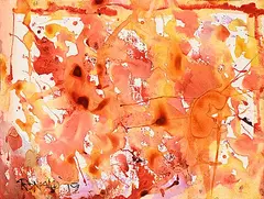 William Ronald, Untitled - Abstract in Red, 1979, watercolour on paper