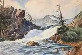 John Sugden Tempest, Swift Current Falls, watercolour on paper