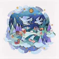 Morgana Wallace, Nouvelle Terre, mixed media collage on paper