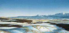 William H. Webb, Winter Towards Chief Mountain, 2002, acrylic on canvas