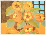 John Harold Thomas Snow, Bowl of Yellow Flowers #31/50, colour lithograph on paper
