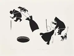 Patrick - After Akovak, Ugiuk Hunt #33/50, 1983, stonecut and stencil on paper
