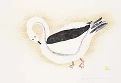 Martha Noah Aningnerk, Goose #A/P IIII/IIII, 1970, colour stonecut and stencil on paper