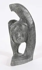Anthony Antoine, Grizzly Protector, 2007, grey stone carving