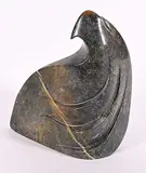 Leo W. Arcand, Untitled - Abstract Eagle, 2006, green and brown stone carving
