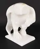 Joe Ashoona, Owl Transformation, 2008, white stone carving