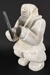 Gary Ayaligak, Untitled - Drum Dancer, 2006, stone and bone carving