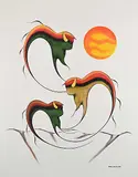 Isaac Bignell, Buffalo Spirit Family, 1988, acrylic on canvas