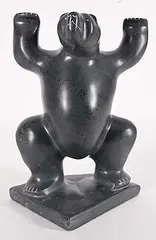 Tony Blackduck, Dancing Bear, 2006, grey stone carving