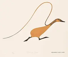 Kenneth Benjamin Chee Chee, Running Goose #66/150, colour silkscreen on paper