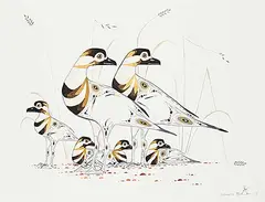 Edward Cobiness, Untitled - Birds & Young, 1993, watercolour on paper