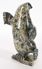 Appa Geeta, Untitled - Dancing Walrus, green stone carving