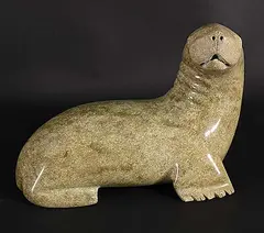 Dayl Hein, Untitled - Piqued Interested, green stone carving